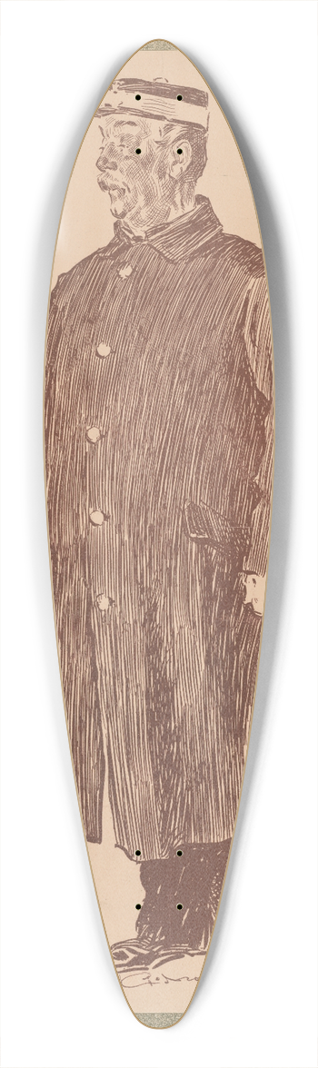 Charles Dana Gibson - February Scribners 39.3 inch art pintail longboard deck