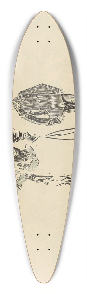 Charles Dana Gibson - Her protector 39.3 inch art pintail longboard deck