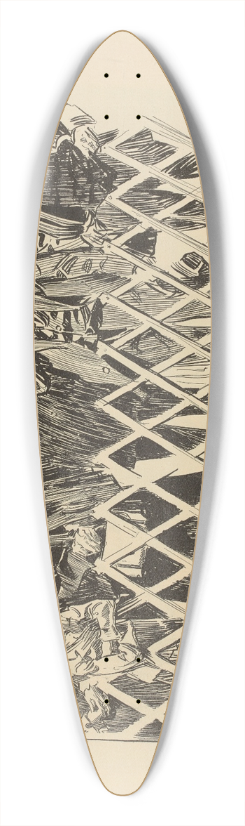 Charles Dana Gibson - On the ferry 39.3 inch art pintail longboard deck