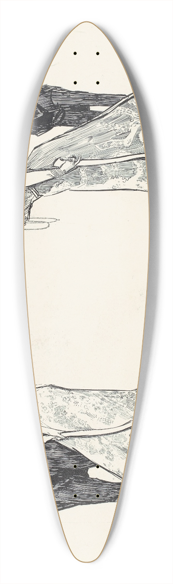 Charles Dana Gibson - Rival beauties 39.3 inch art pintail longboard deck