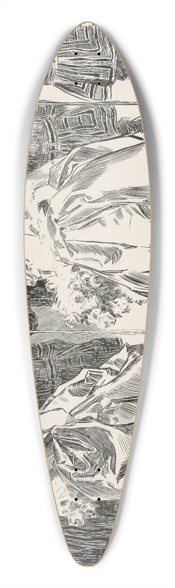 Charles Dana Gibson - Untitled 39.3 inch art pintail longboard deck