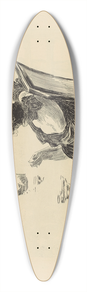 Charles Dana Gibson - Untitled 39.3 inch art pintail longboard deck