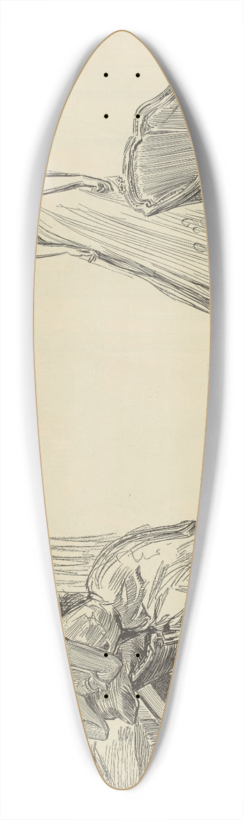 Charles Dana Gibson - Untitled 39.3 inch art pintail longboard deck
