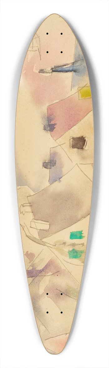 Charles Demuth - Housetops, Seashore 39.3 inch art pintail longboard deck