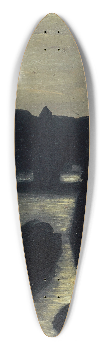 Charles-Emile Cuisin - Les bords de la Seine, prs du palais de justice, effet de nuit. 39.3 inch art pintail longboard deck