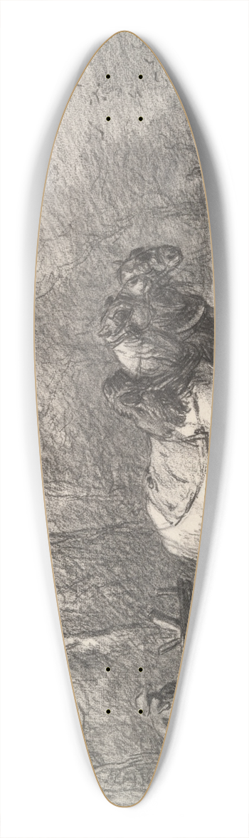 Charles Emile Jacque - A Peasant with a Horse DrawnPlough 39.3 inch art pintail longboard deck