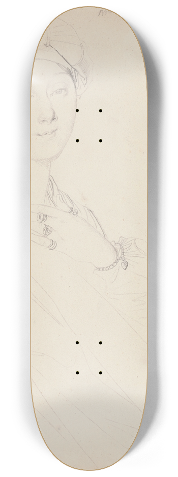 Jean Auguste Dominique Ingres - Portrait of Madame Rhode 8.25 inch art skate deck