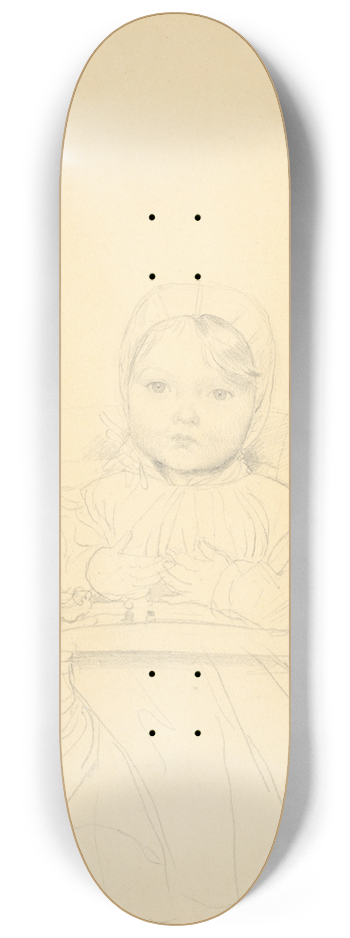 Jean Auguste Dominique Ingres - Portrait of Marie Marcotte at the Age of SixteenMonths 8.25 inch art skate deck