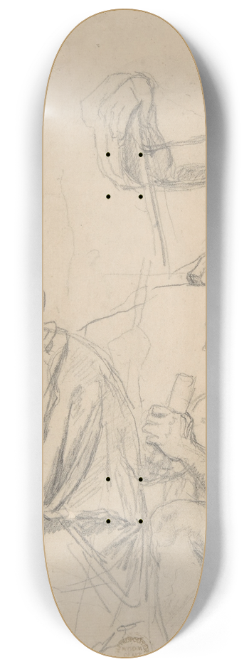Jean Auguste Dominique Ingres - Study of Figures 8.25 inch art skate deck