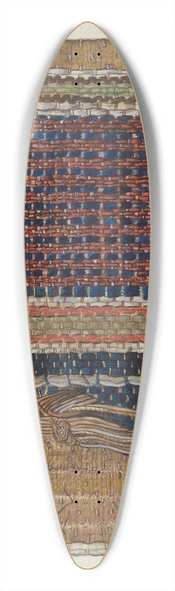 Charles Goodwin - Fragment of Shaker Hall Rug 39.3 inch art pintail longboard deck