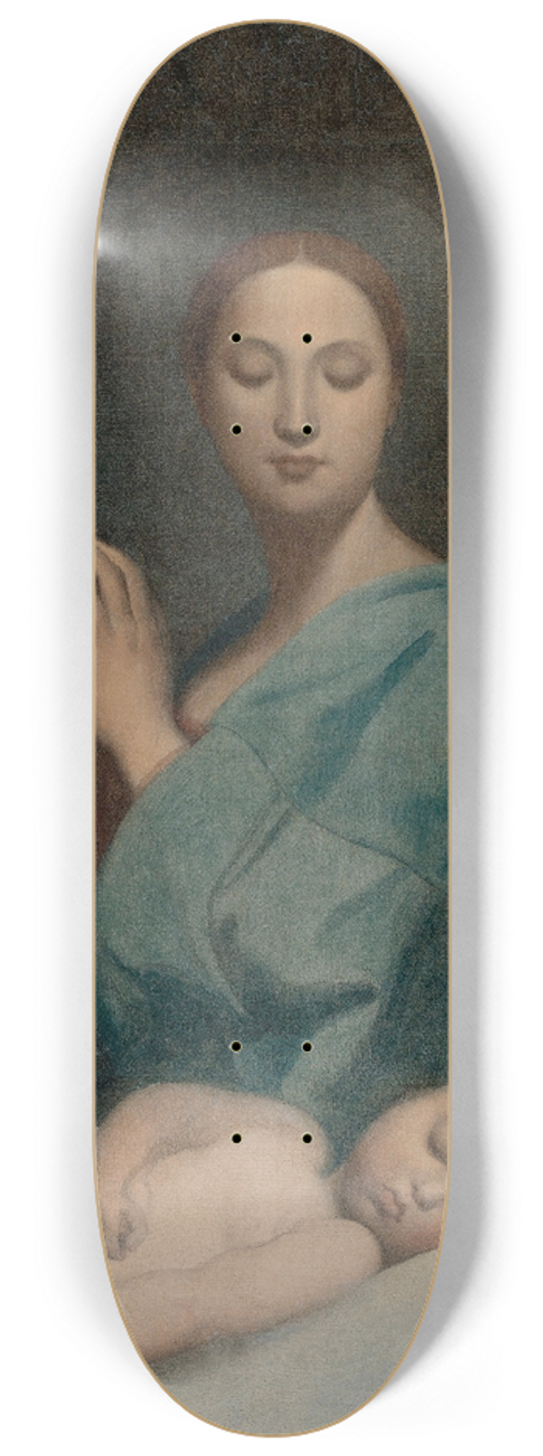 Jean Auguste Dominique Ingres - The Virgin With The Sleeping Infant Jesus 8.25 inch art skate deck