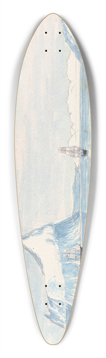Charles Hamilton Smith - Cockburn Island, Admiralty Inlet 39.3 inch art pintail longboard deck