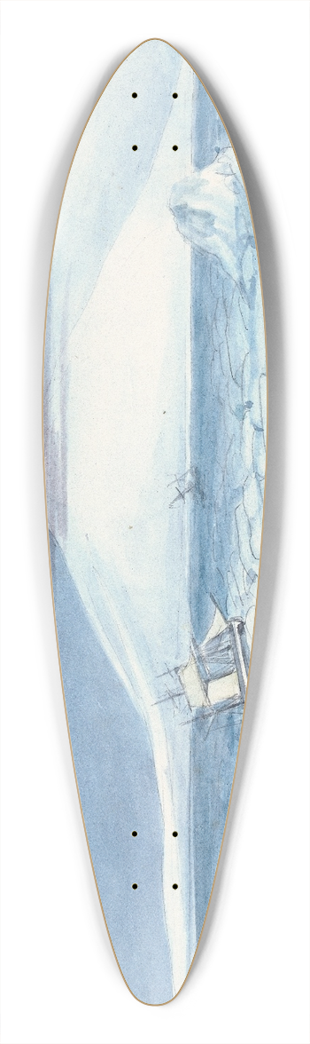 Charles Hamilton Smith - Victoria Land South Polar Regions Mount Erebus 39.3 inch art pintail longboard deck