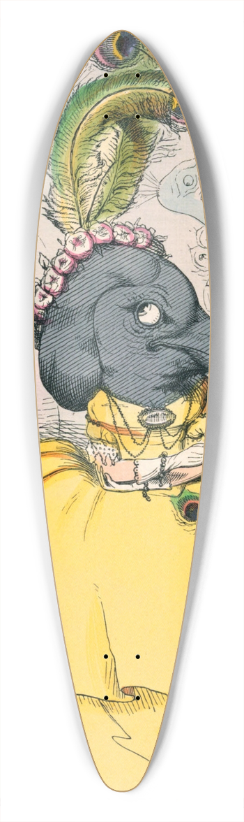 Charles Henry Bennett - The Daw In Borrowed Plumes 39.3 inch art pintail longboard deck