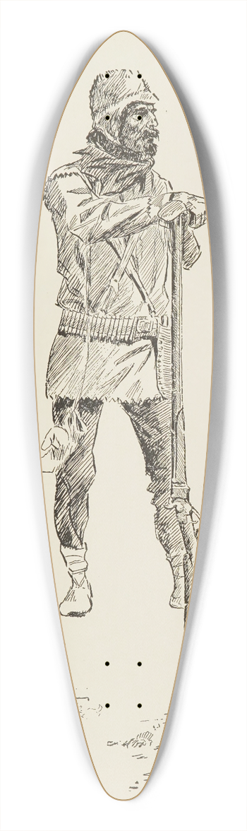 Charles Marion Russell - The Wolfer 39.3 inch art pintail longboard deck