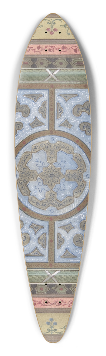 Charles Monblond - Design for Ceiling with Plant and Arabesque Decoration 39.3 inch art pintail longboard deck