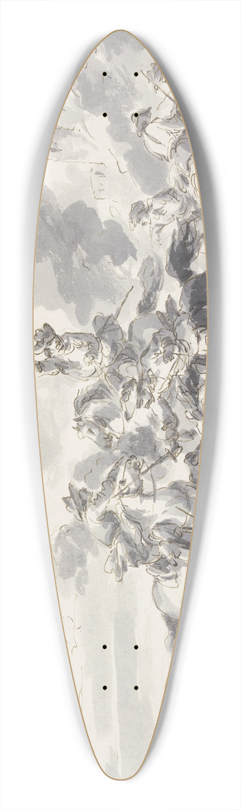 Charles Parrocel - Reitergefecht, rechts eine Burg 39.3 inch art pintail longboard deck