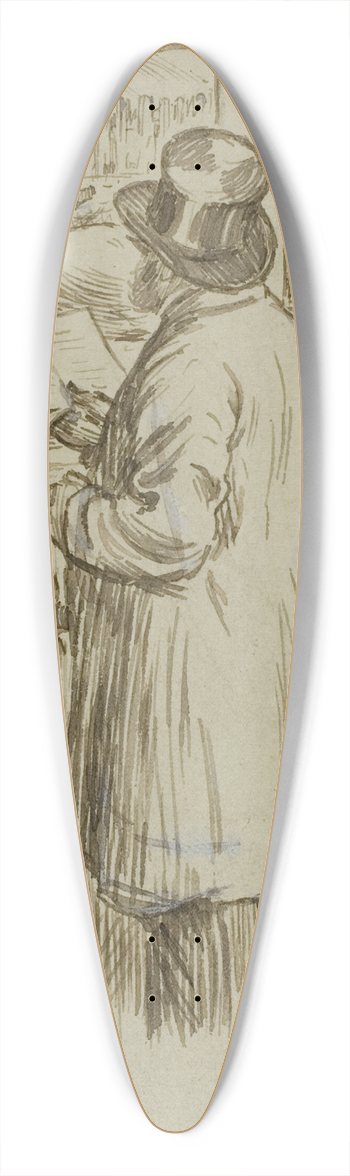Charles Samuel Keene - Man at Exhibition 39.3 inch art pintail longboard deck