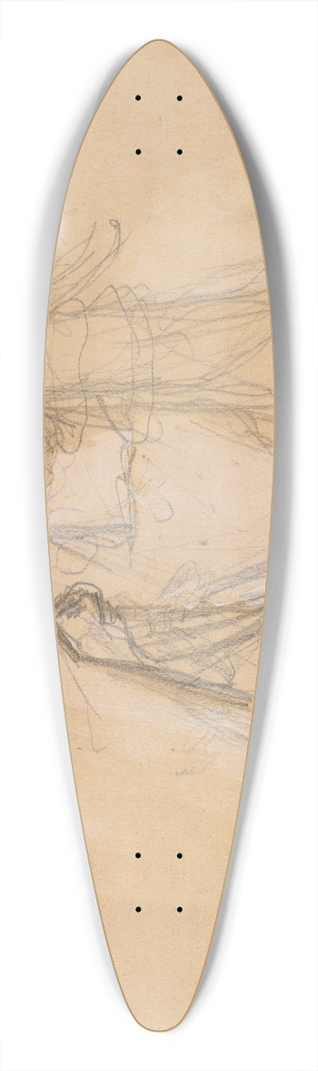 Charles Sprague Pearce - Study of a Figure from Behind (recto) 39.3 inch art pintail longboard deck