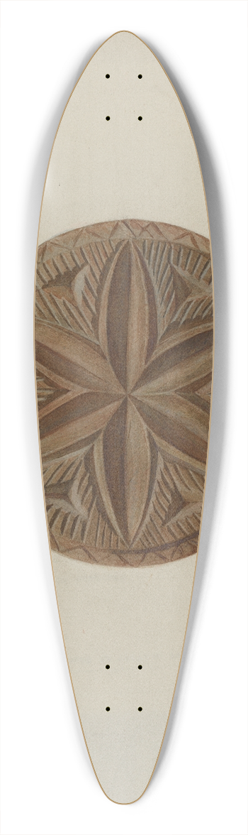 Charlotte Angus - Pa. German Butter Mold 39.3 inch art pintail longboard deck