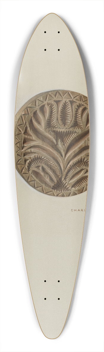 Charlotte Angus - Pa. German Butter Mold 39.3 inch art pintail longboard deck