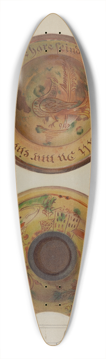 Charlotte Angus - Pa. German Shaving Basin 39.3 inch art pintail longboard deck