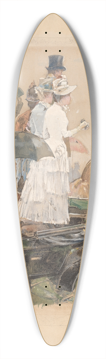 Childe Hassam - Spectators At The Grand Prix 39.3 inch art pintail longboard deck