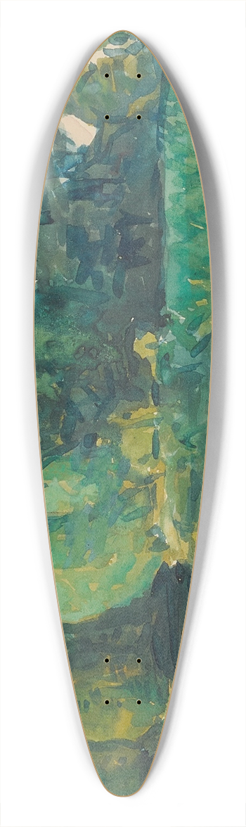 Childe Hassam - Trees by a Lake 39.3 inch art pintail longboard deck