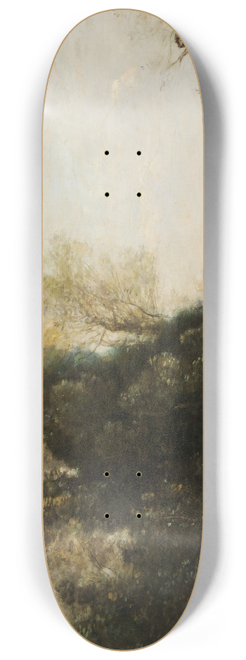 Jean-Baptiste-Camille Corot - Le pcheur en barque  la rive 8.25 inch art skate deck