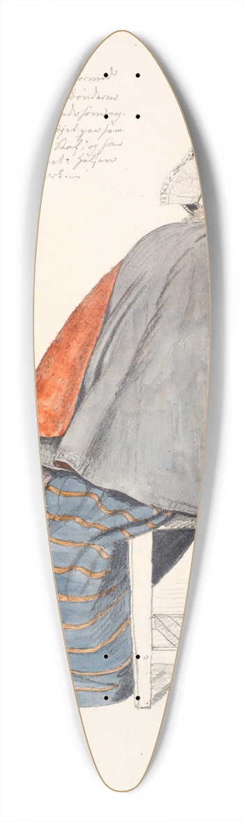 Christen Dalsgaard - Siddende kone set fra ryggen 39.3 inch art pintail longboard deck