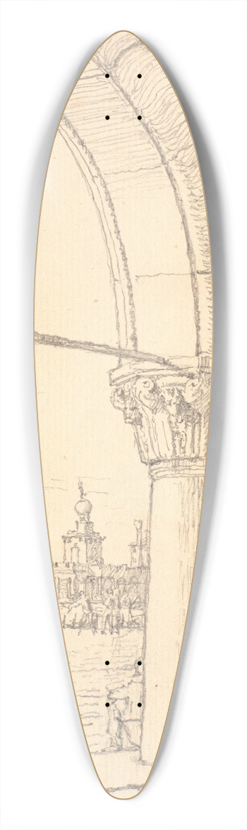 Christen Kbke - Parti af kolonaden under Dogepaladset i Venedig 39.3 inch art pintail longboard deck