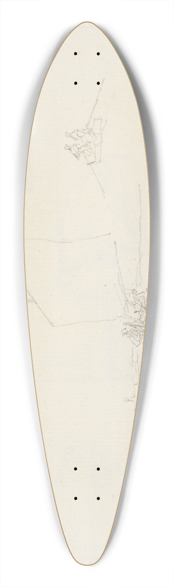 Christen Kbke - Skitser af sejlbde 39.3 inch art pintail longboard deck