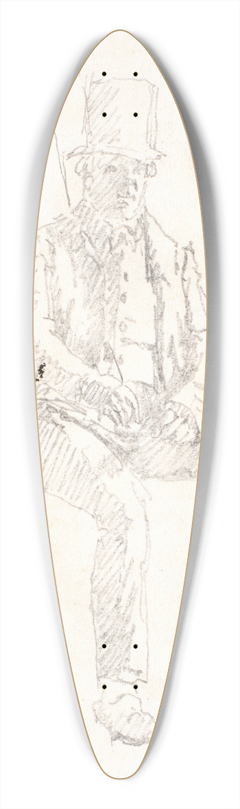 Christen Kbke - Studie af en kusk 39.3 inch art pintail longboard deck