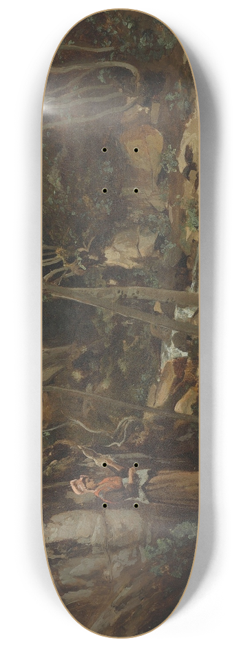 Jean-Baptiste-Camille Corot - Lormes  Un Torrent Avec Une Chevrire Debout, Filant 8.25 inch art skate deck