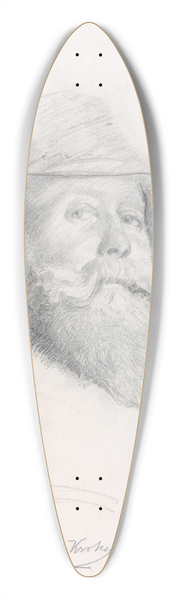 Christian Krohg - Self-portrait 39.3 inch art pintail longboard deck