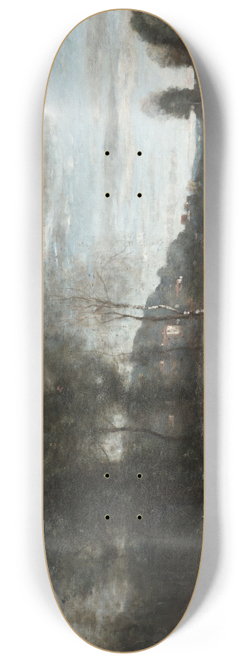 Jean-Baptiste-Camille Corot - Pond at Ville-dAvray 8.25 inch art skate deck