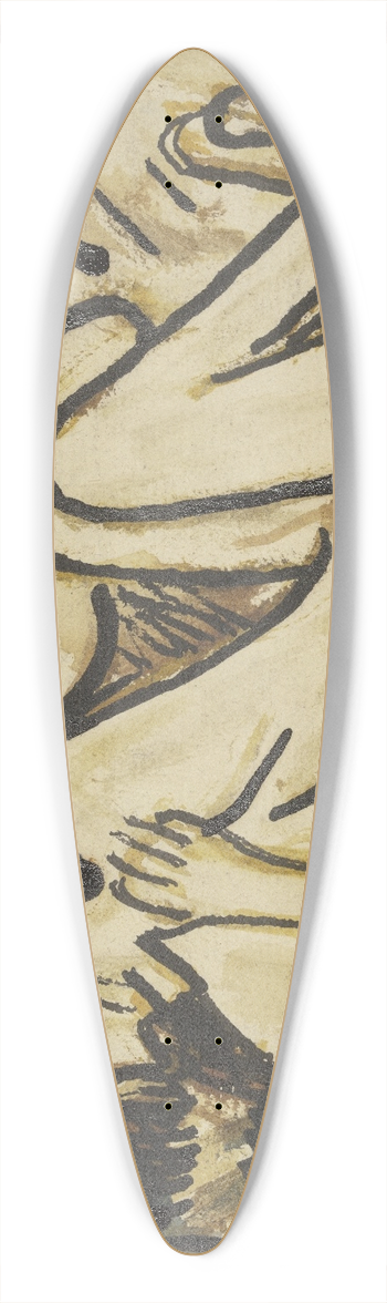 Christian Rohlfs - Three Reclining Nudes 39.3 inch art pintail longboard deck