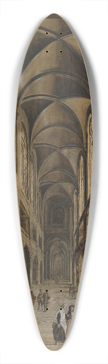 Christian Stcklin - Kircheninterieur 39.3 inch art pintail longboard deck