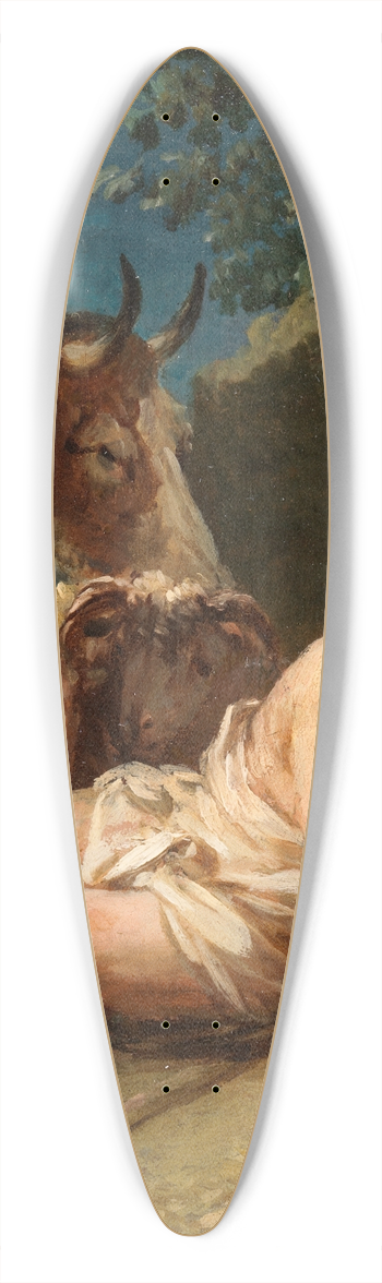 Christian Wilhelm Ernst Dietrich - The Sleeping Shepherd 39.3 inch art pintail longboard deck