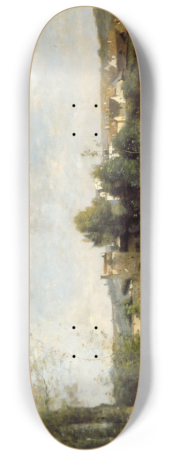 Jean-Baptiste-Camille Corot - Seine and Old Bridge at Limay 8.25 inch art skate deck