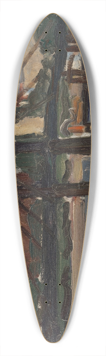 Christopher Wood - The Thames at Battersea 39.3 inch art pintail longboard deck