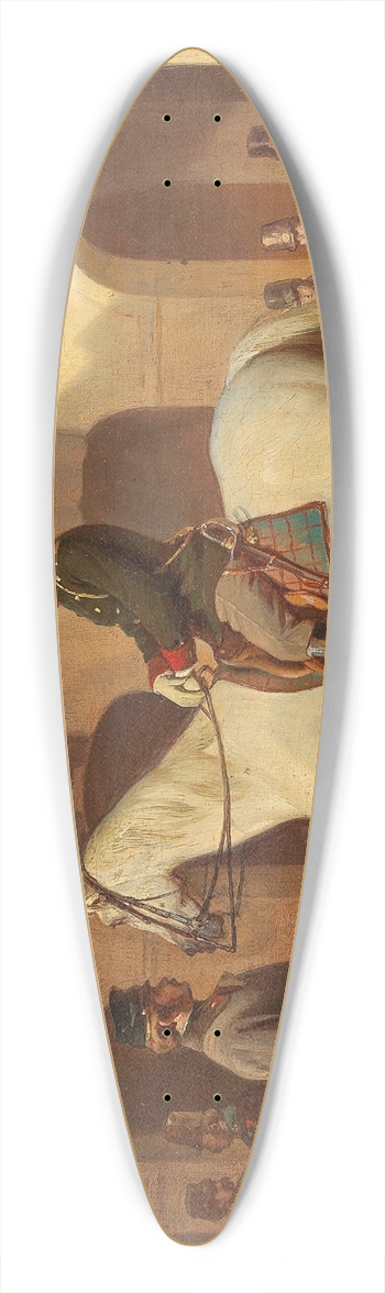 Circle of Wilhelm Richter - In The Barracks 39.3 inch art pintail longboard deck