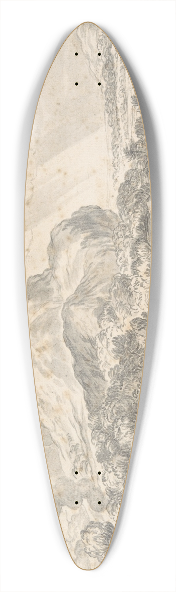 Ciro Ferri - Landscape with Mountains in the Distance 39.3 inch art pintail longboard deck