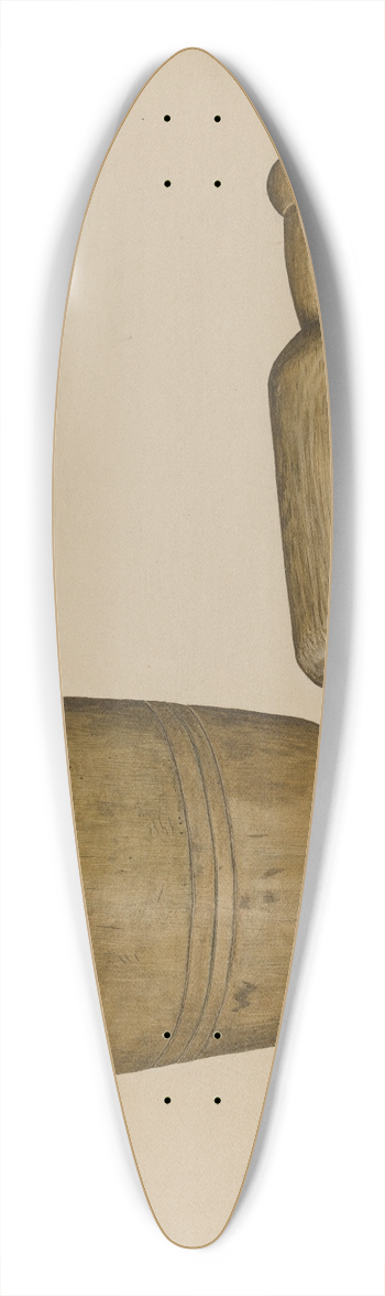 Clarence W. Dawson - Mortar and Pestle 39.3 inch art pintail longboard deck