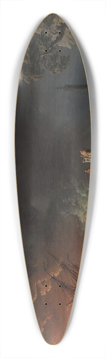 Claude-Joseph Vernet - A shipwreck with figures coming ashore 39.3 inch art pintail longboard deck