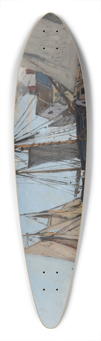 Claude Monet - Bateaux dans le port de Honfleur 39.3 inch art pintail longboard deck