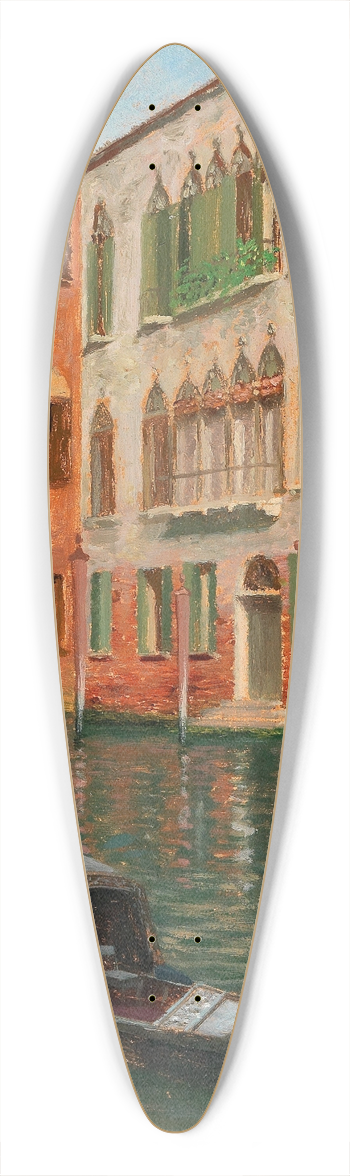 Claus Adolf Heinrich-Hansen - Venice, A Scene on a Canal 39.3 inch art pintail longboard deck