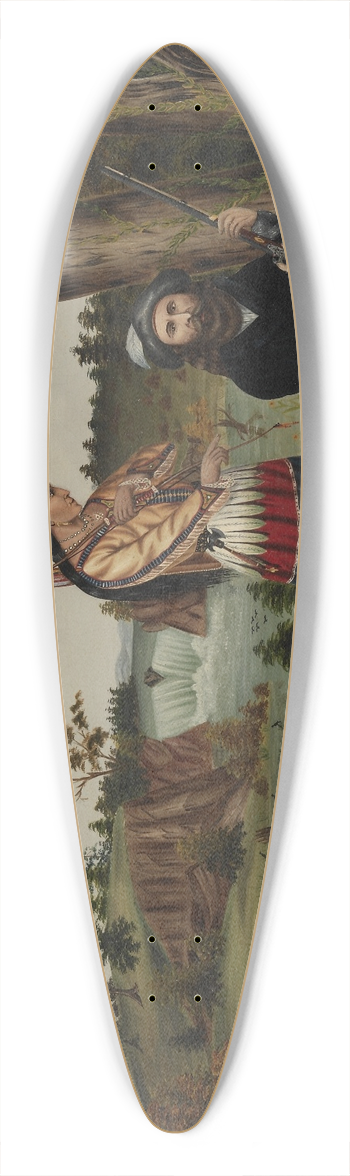 C. L. Woodhouse - Hunter and Indian Guide 39.3 inch art pintail longboard deck