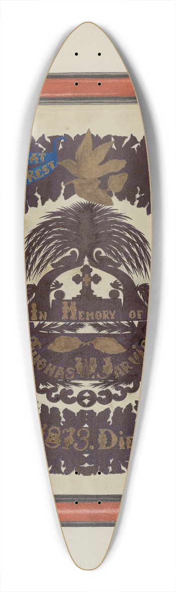 Clyde L. Cheney - Framed Paper Cutting 39.3 inch art pintail longboard deck