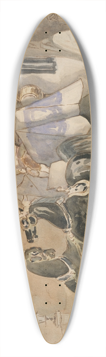 Constantin Guys - A Carriage in London 39.3 inch art pintail longboard deck